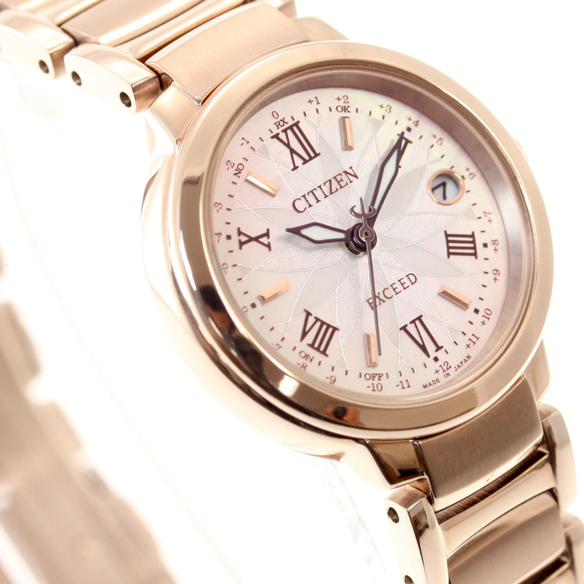 シチズン エクシード サクラピンク エコドライブ 電波時計 レディース 腕時計 ティタニアライン ハッピーフライト TITANIA LINE HAPPY FLIGHT CITIZEN EXCEED ES9322-57W