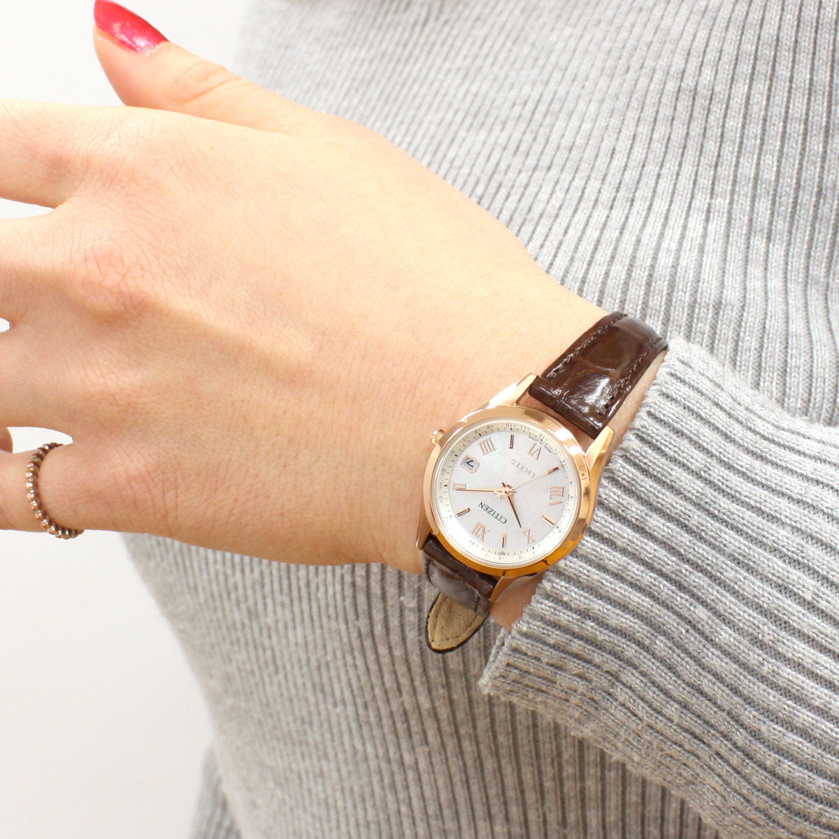 シチズン エクシード エコドライブ 電波時計 ダイレクトフライト レディース 腕時計 ペアモデル CITIZEN EXCEED ES9372-08W