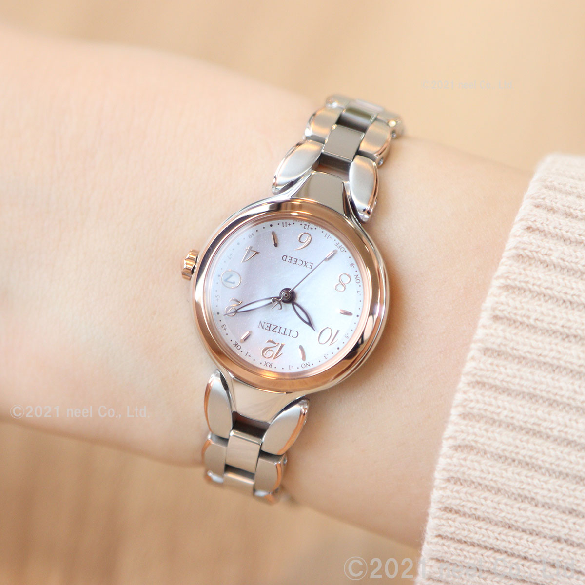 シチズン エクシード CITIZEN EXCEED エコドライブ 電波時計 ティタニア ハッピーフライト レディース 腕時計 ES9474-59W