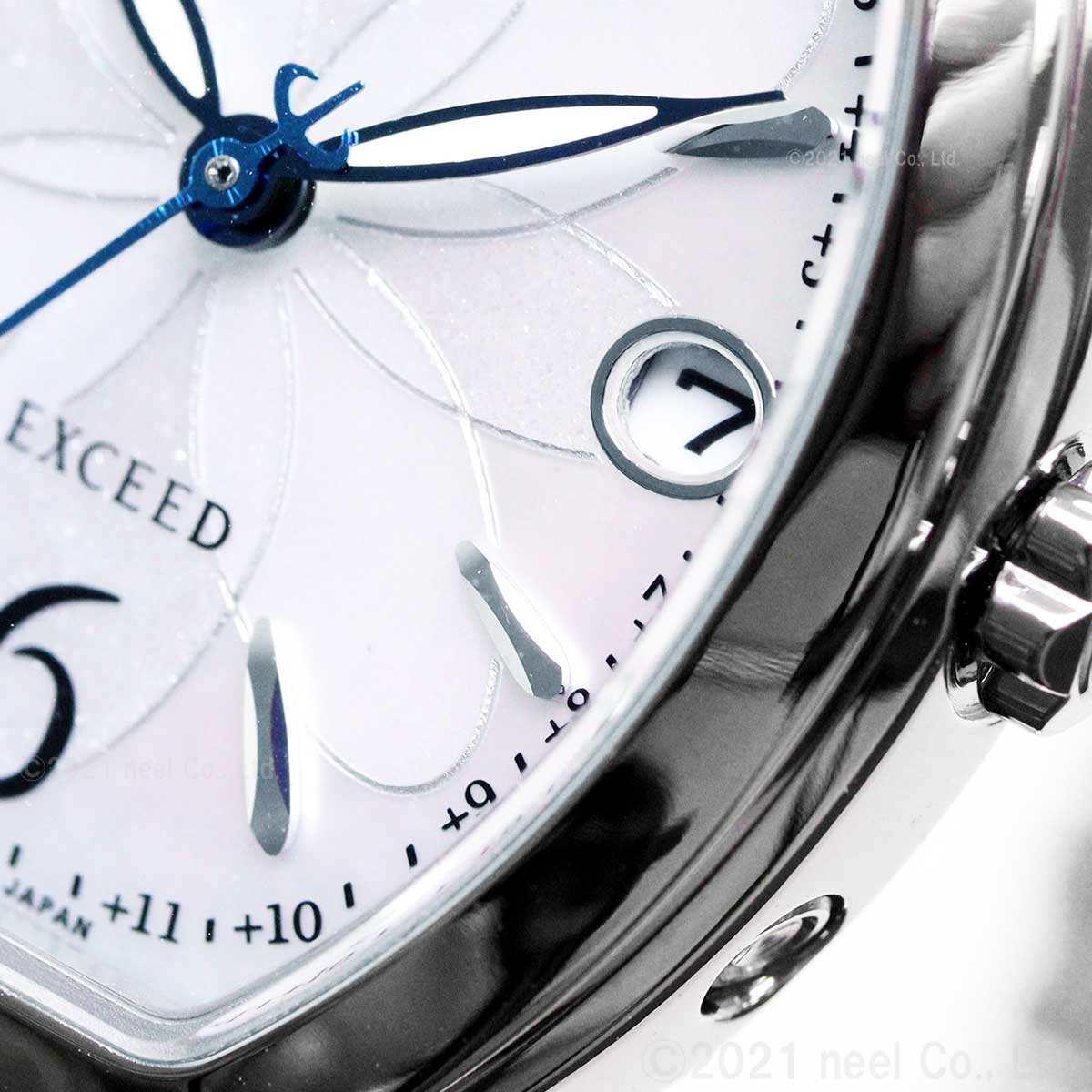 シチズン エクシード CITIZEN EXCEED エコドライブ 電波時計 ティタニア ハッピーフライト 腕時計 レディース ES9480-56W フラワーバンド トノー型