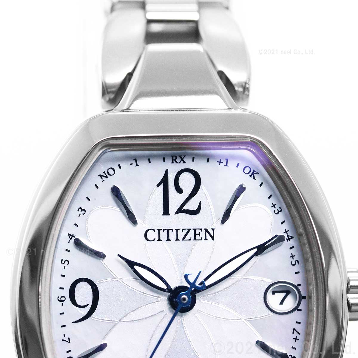 シチズン エクシード CITIZEN EXCEED エコドライブ 電波時計 ティタニア ハッピーフライト 腕時計 レディース ES9480-56W フラワーバンド トノー型