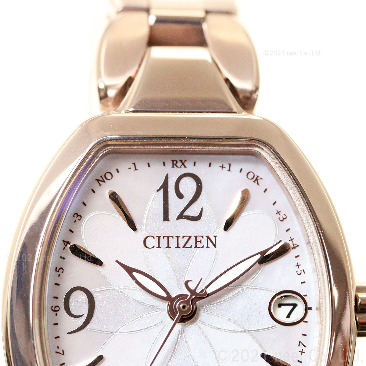 シチズン エクシード CITIZEN EXCEED エコドライブ 電波時計 ティタニア ハッピーフライト 腕時計 レディース ES9482-51W フラワーバンド トノー型