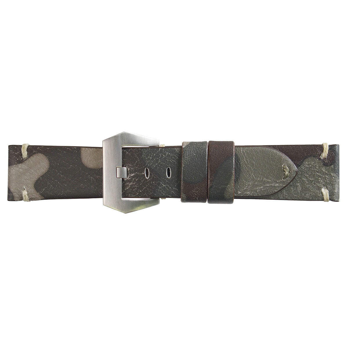 エミッタ Emitta 腕時計 替えバンド ベルト メンズ ツヴァイ カーフ 22mm カーキ/シルバー 時計 時計バンド 時計ベルト 革 牛革