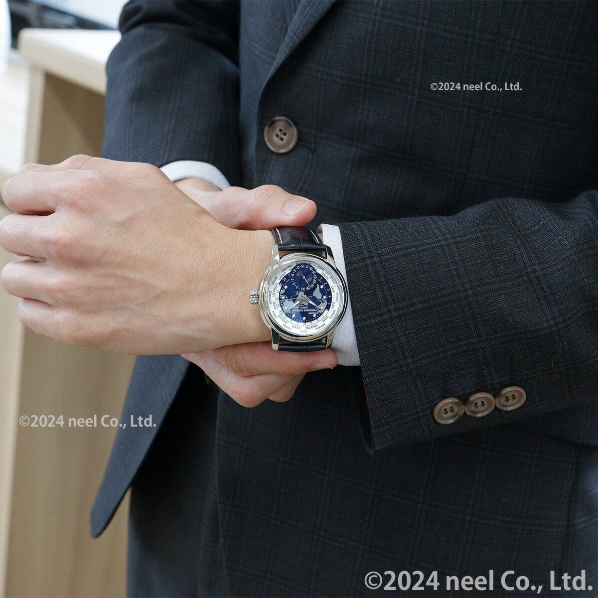 【60回分割手数料無料！】フレデリック・コンスタント FREDERIQUE CONSTANT クラシック ワールドタイマー マニュファクチュール 限定 FC-718NWWM4H6 腕時計 メンズ フレデリックコンスタント