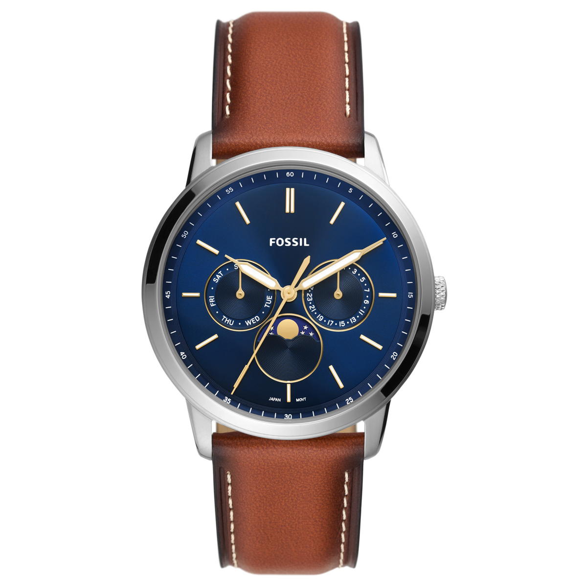フォッシル FOSSIL 腕時計 メンズ NEUTRA MOONPHASE FS5903 ムーンフェイズ ブルー ブラウン レザー