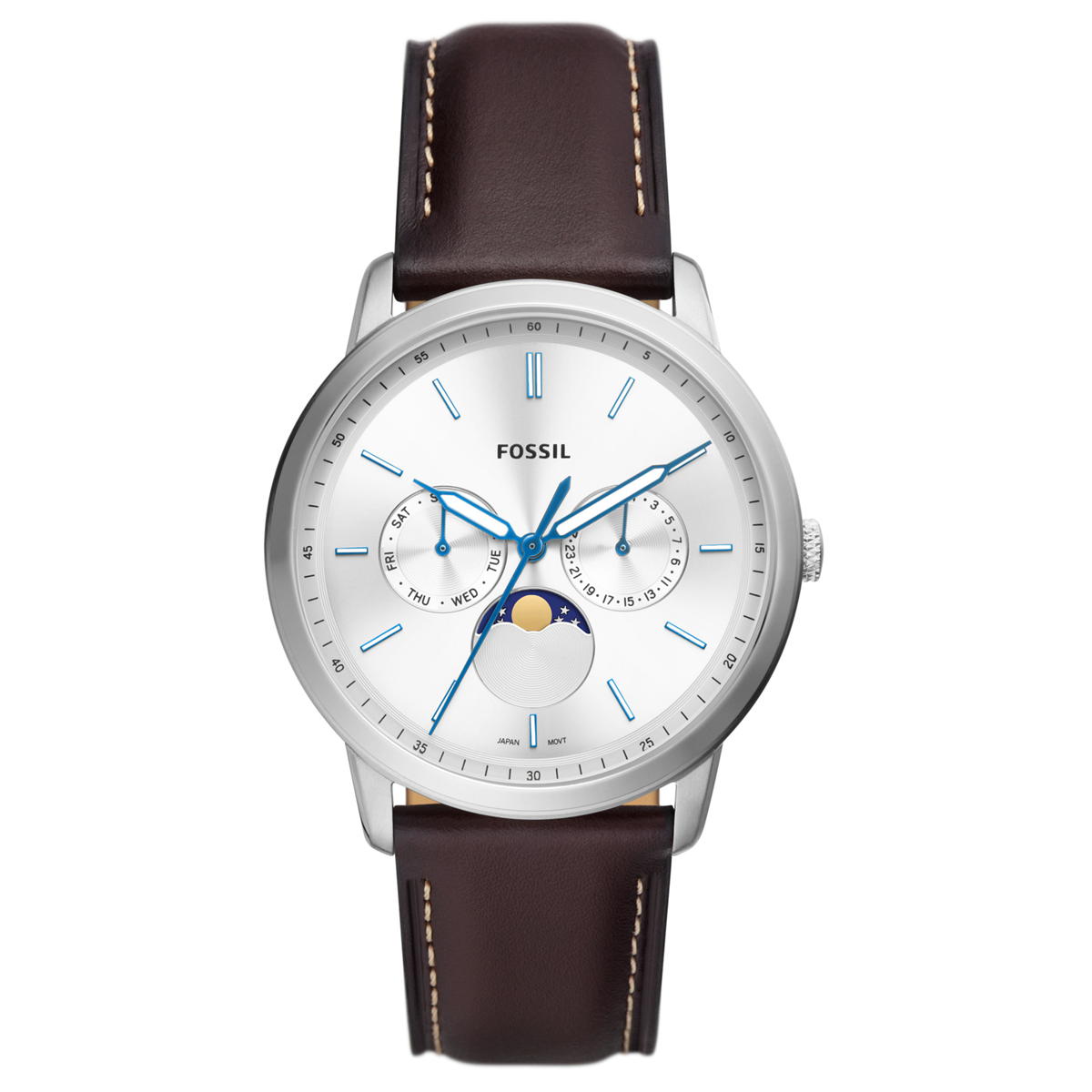フォッシル FOSSIL 腕時計 メンズ NEUTRA MOONPHASE FS5905 ムーンフェイズ シルバー ブラウン レザー