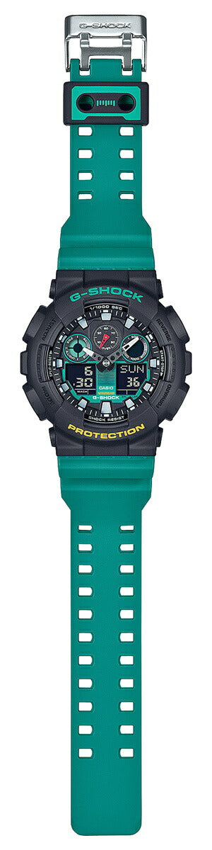 G-SHOCK アナデジ カシオ Gショック CASIO オンライン限定モデル 腕時計 メンズ GA-100MT-1A3JF Mix Tape シリーズ グリーン
