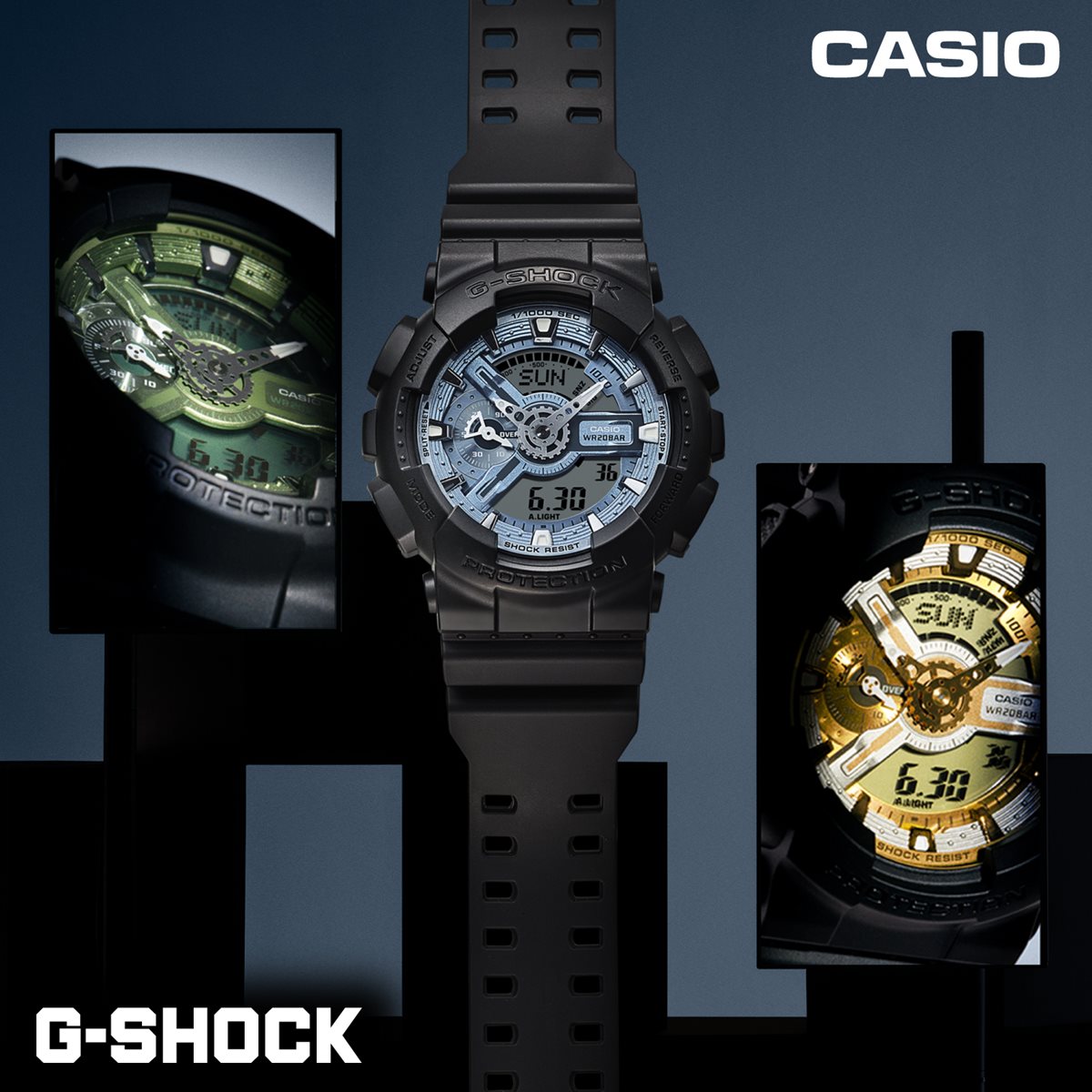 G-SHOCK カシオ Gショック CASIO アナデジ 腕時計 メンズ GA-110CD-1A2JF Metallic Color Dial Series アイスブルー【2024 新作】