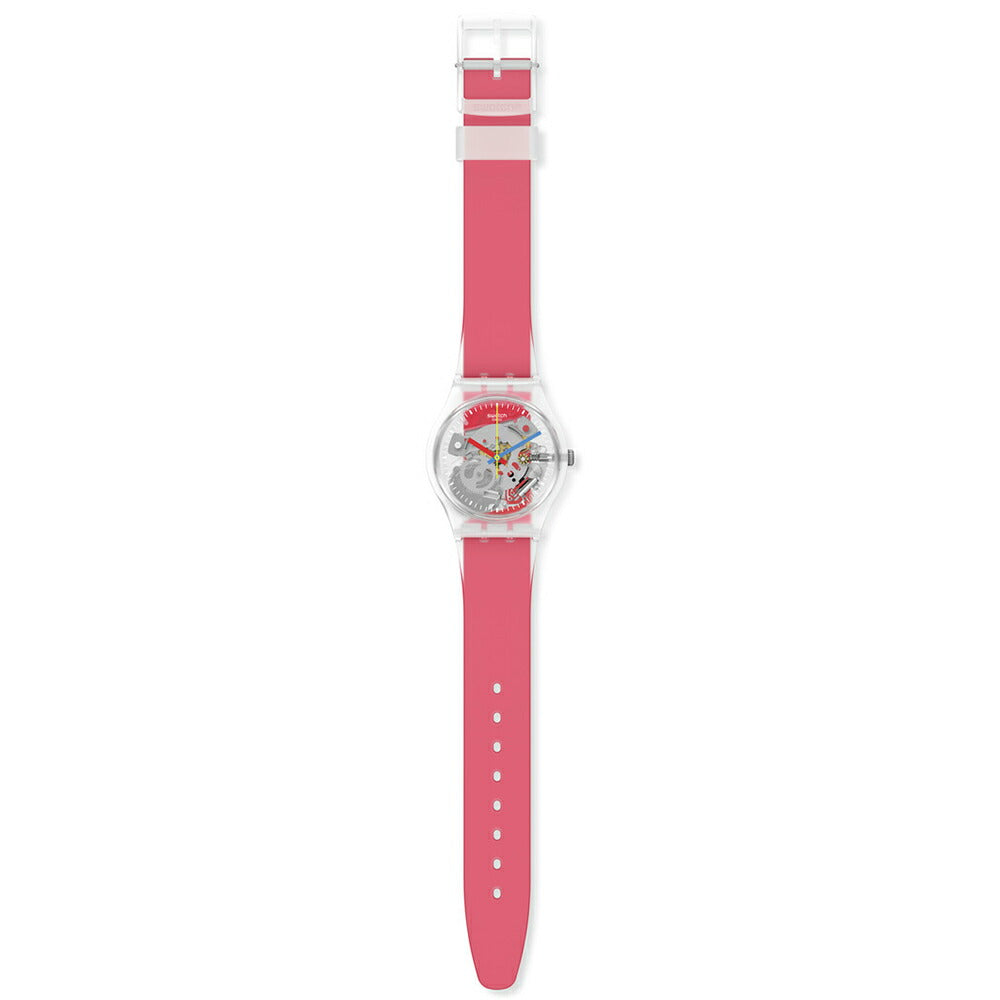 swatch スウォッチ 腕時計 メンズ レディース ジェント クリアリーレッドストライプト GENT CLEARLY RED STRIPED MONTHLY DROPS GE292