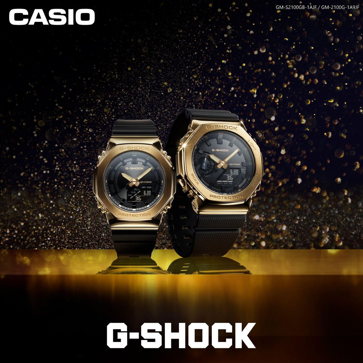 G-SHOCK カシオ Gショック CASIO デジタル 腕時計 メンズ GM-2100G-1A9JF ブラック ゴールド メタルカバー