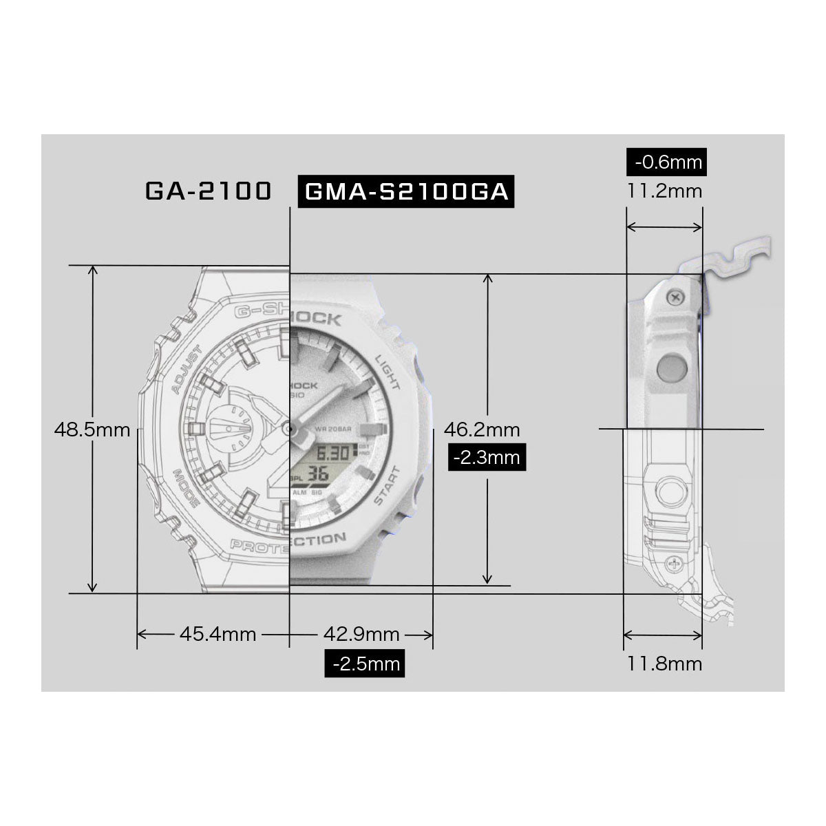 G-SHOCK カシオ Gショック CASIO アナデジ 腕時計 メンズ レディース GMA-S2100GA-7AJF GA-2100 小型化・薄型化モデル