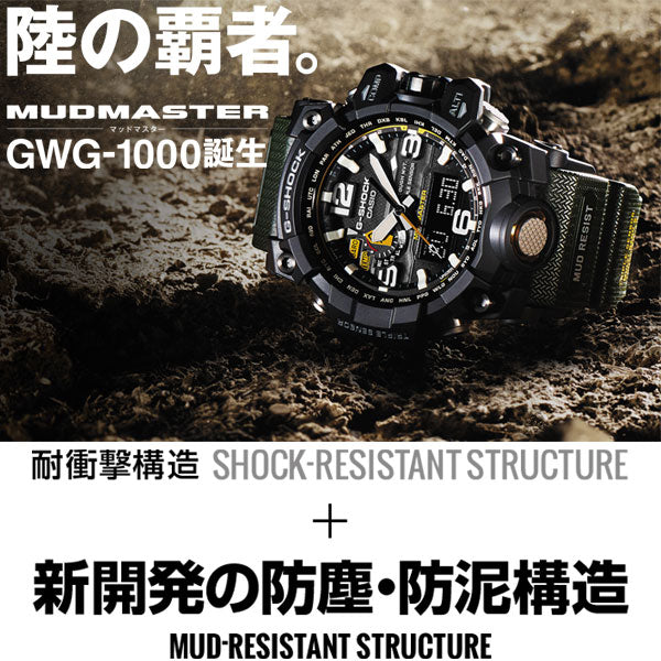 G-SHOCK 電波 ソーラー 電波時計 MUDMASTER カシオ Gショック マッドマスター CASIO 腕時計 アナデジ タフソーラー –  neel selectshop