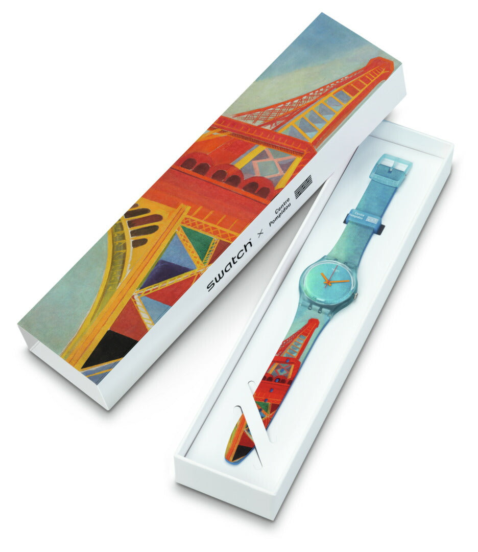 swatch スウォッチ 腕時計 メンズ レディース オリジナルズ アートコラボ GENT SWATCH X CENTRE POMPIDOU EIFFEL TOWER BY ROBERT DELAUNAY GZ357