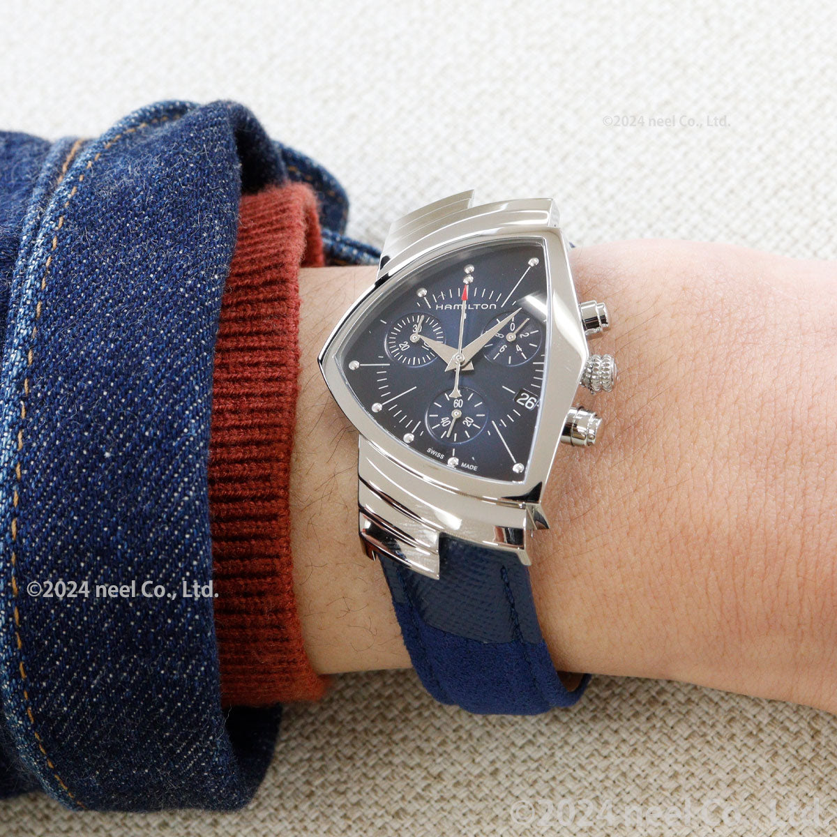 ハミルトン HAMILTON ベンチュラ クロノ クォーツ ブルー エルビス H24432941 腕時計 メンズ レディース VENTURA CHRONO QUARTZ【正規品】【60回分割手数料無料!】