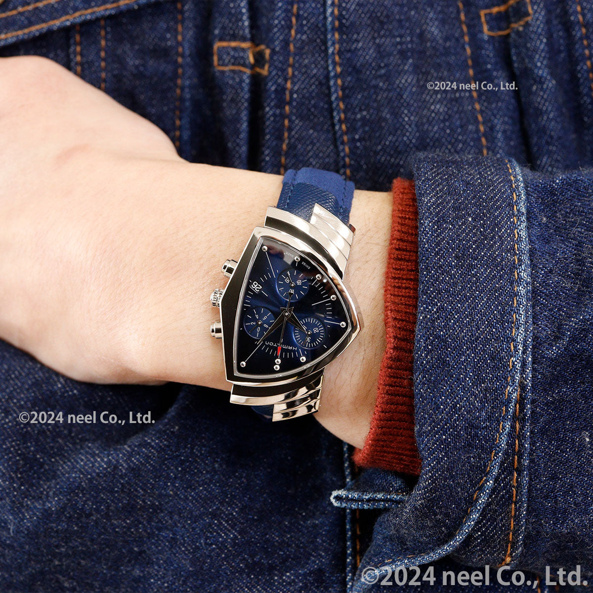 ハミルトン HAMILTON ベンチュラ クロノ クォーツ ブルー エルビス H24432941 腕時計 メンズ レディース VENTURA CHRONO QUARTZ【正規品】【60回分割手数料無料!】