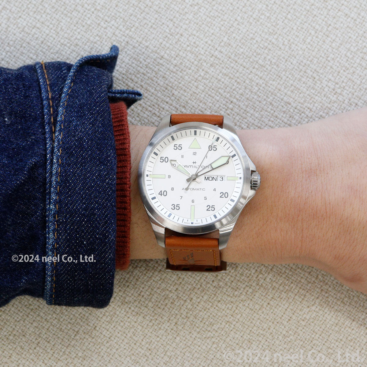 ハミルトン HAMILTON カーキ アビエーション パイロット デイデイト オート 42mm H64635550 腕時計 メンズ 自動巻き KHAKI AVIATION PILOT【正規品】【60回分割手数料無料!】