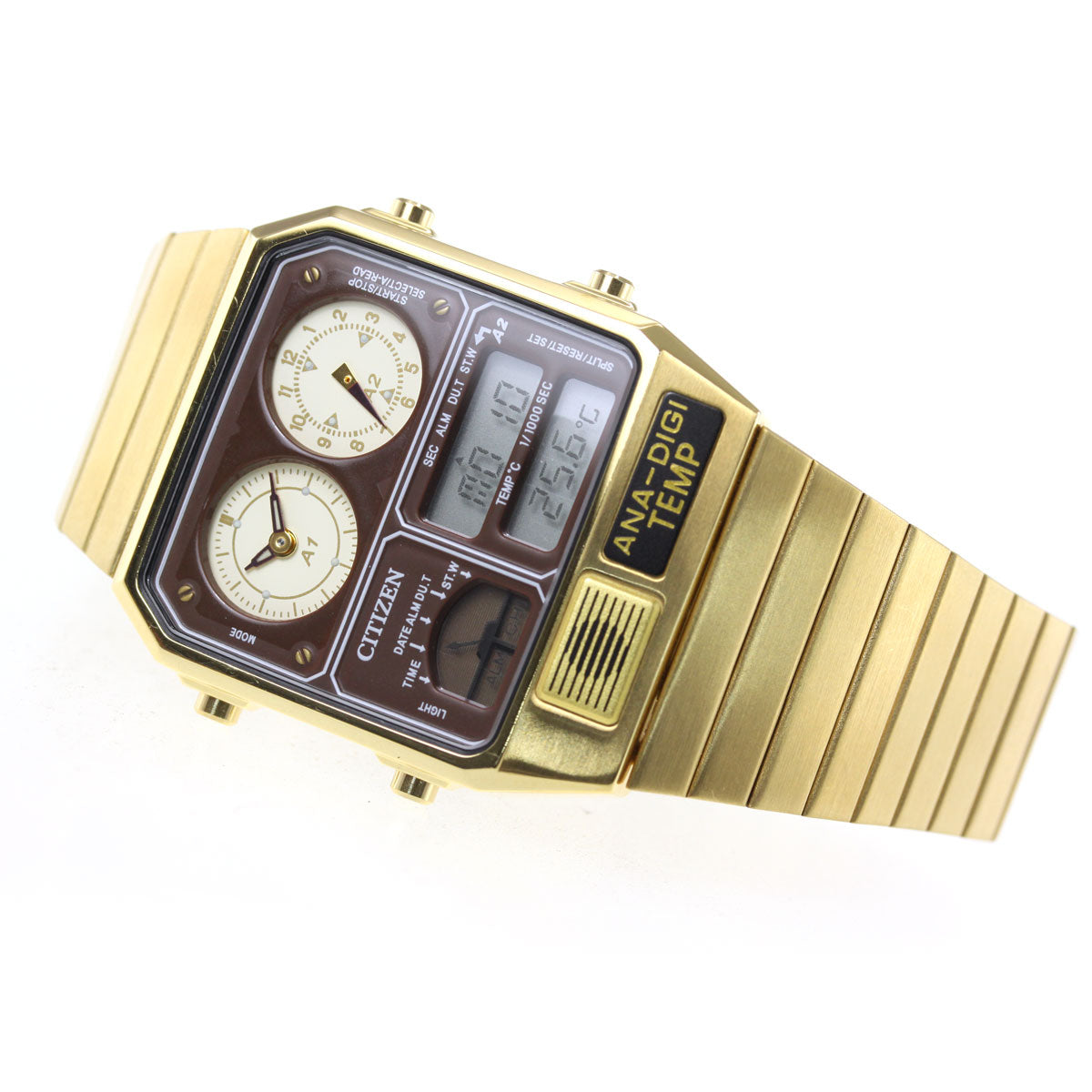 シチズン アナデジテンプ CITIZEN ANA-DIGI TEMP 復刻モデル 腕時計 メンズ レディース ゴールド JG2103-72X