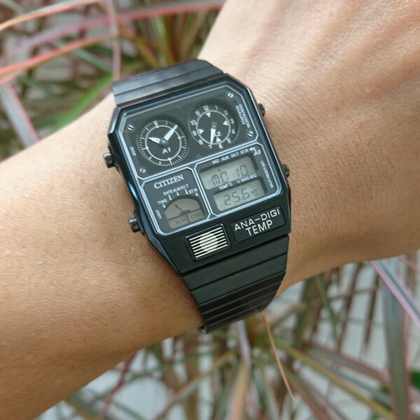 シチズン アナデジテンプ CITIZEN ANA-DIGI TEMP 復刻モデル 腕時計 メンズ レディース ブラック JG2105-93E
