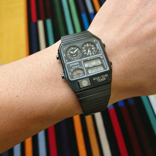 シチズン アナデジテンプ CITIZEN ANA-DIGI TEMP 復刻モデル 腕時計 メンズ レディース ブラック JG2105-93E