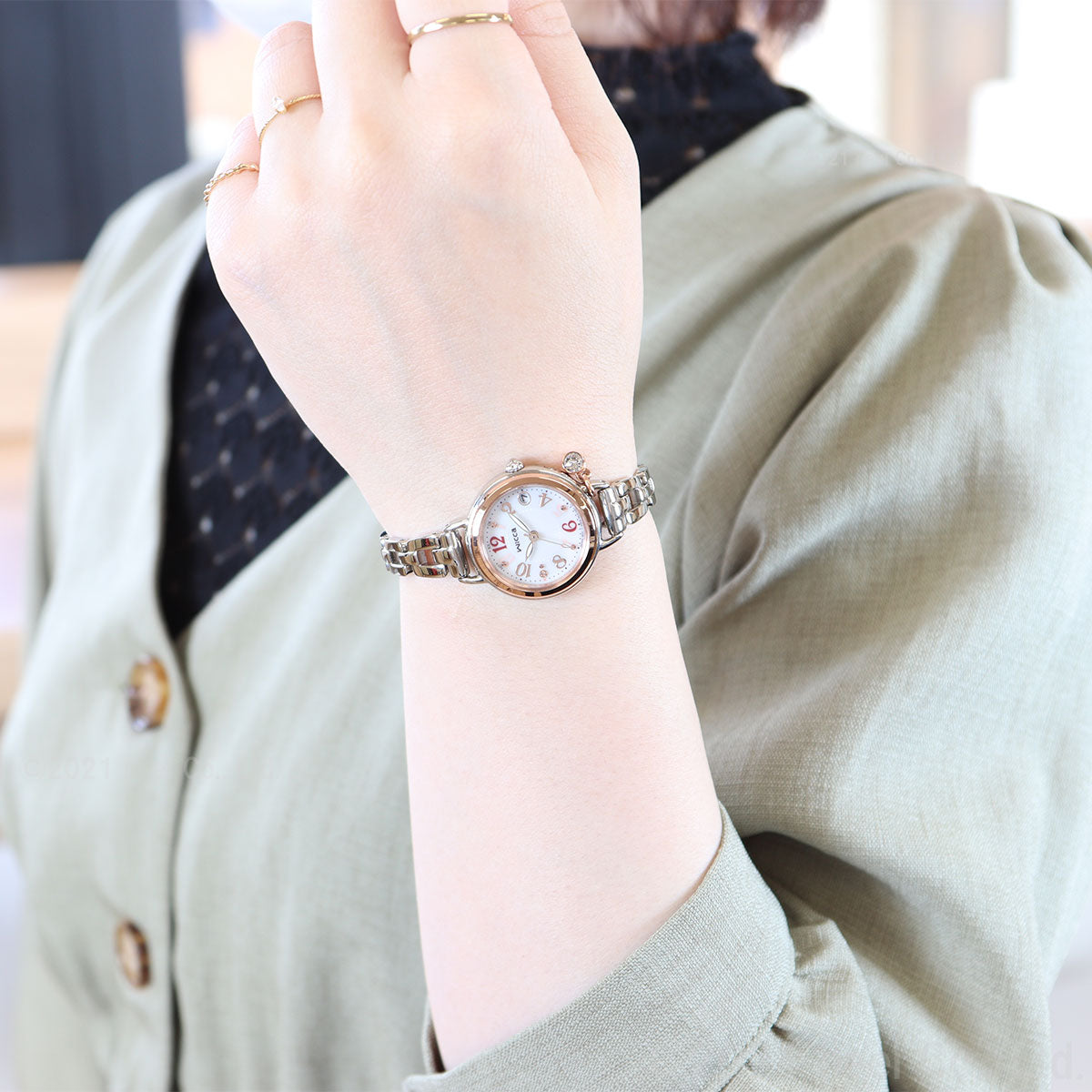 シチズン ウィッカ CITIZEN wicca ソーラーテック 電波時計 ブレスライン 腕時計 レディース KL0-511-11