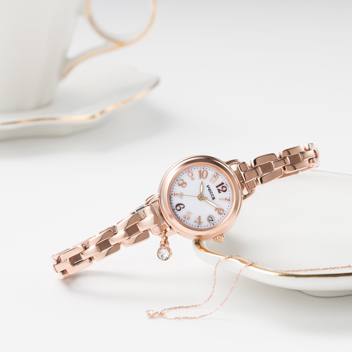 シチズン ウィッカ CITIZEN wicca ソーラーテック 電波時計 ブレスライン 腕時計 レディース KL0-561-17