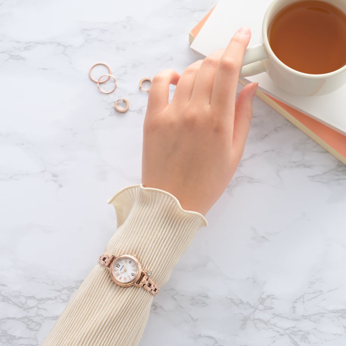 シチズン ウィッカ CITIZEN wicca ソーラーテック 電波時計 ブレスライン 腕時計 レディース KL0-561-17