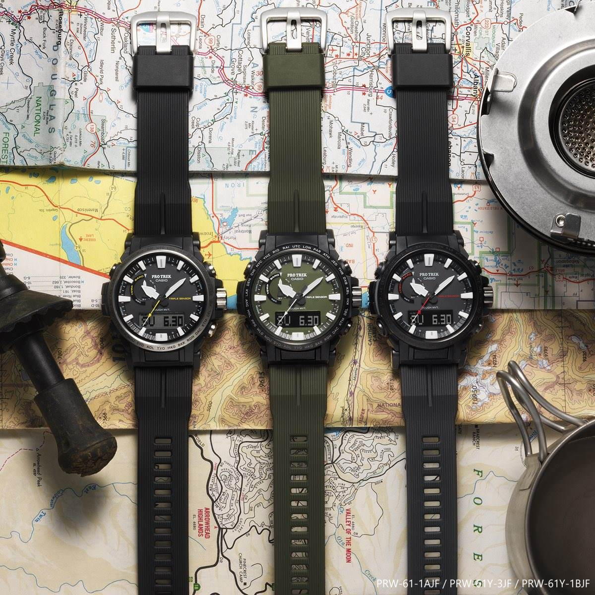 カシオ プロトレック CASIO PRO TREK 電波 ソーラー 腕時計 メンズ Climber Line Compass PRW-61-1AJF