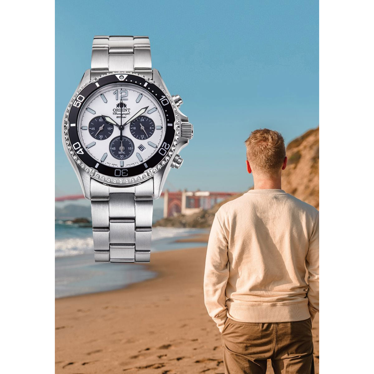 オリエント ORIENT スポーツ ソーラーパワード 腕時計 メンズ RN-TX0203S クロノグラフ マコ Mako