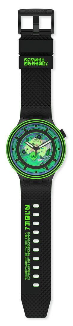 swatch スウォッチ 腕時計 SB01B125 メンズ レディース オリジナルズ ビッグボールド カムインピース グリーン ブラック BIG BOLD PLANETS COME IN PEACE !