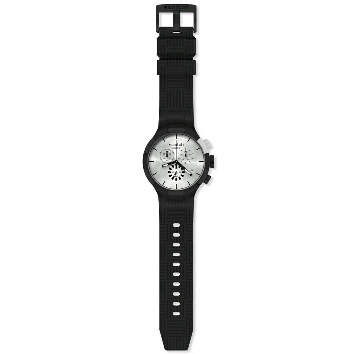 swatch スウォッチ 腕時計 メンズ レディース ビックボールド クロノ チェッカード・シルバー Big Bold Chrono CHEQUERED SILVER クロノグラフ SB02B404