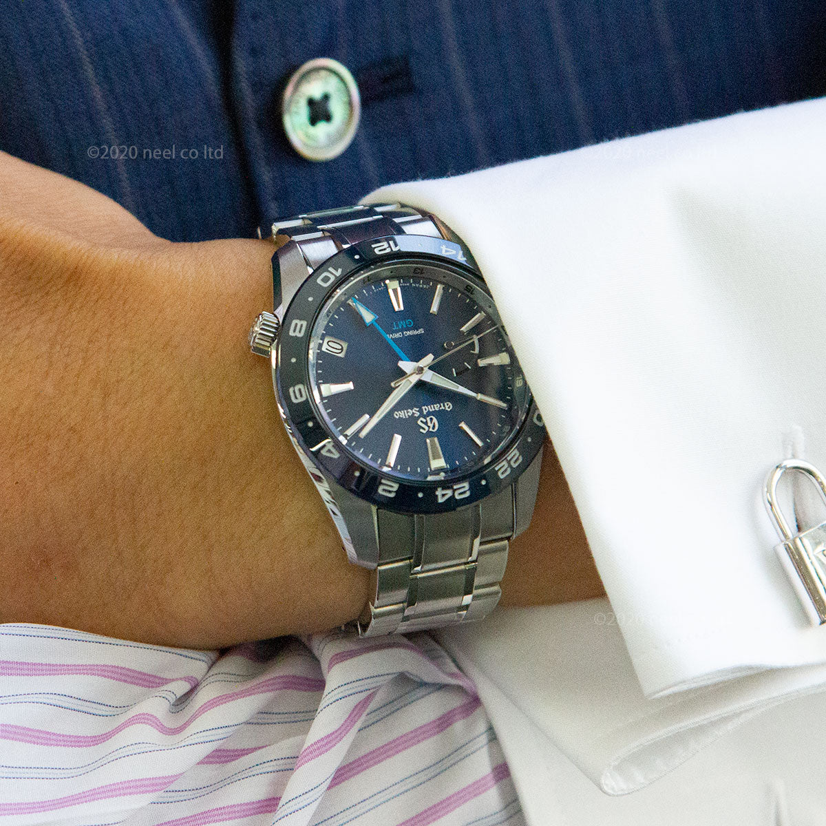 グランドセイコー SBGE255 スプリングドライブ GMT メンズ 腕時計 GRAND SEIKO ブルー【正規品】【60回分割手数料無料!】