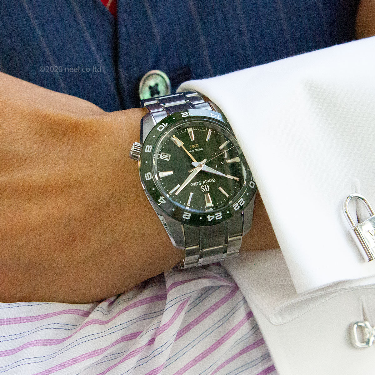 グランドセイコー SBGE257 スプリングドライブ GMT メンズ 腕時計 GRAND SEIKO グリーン【正規品】【60回分割手数料無料!】