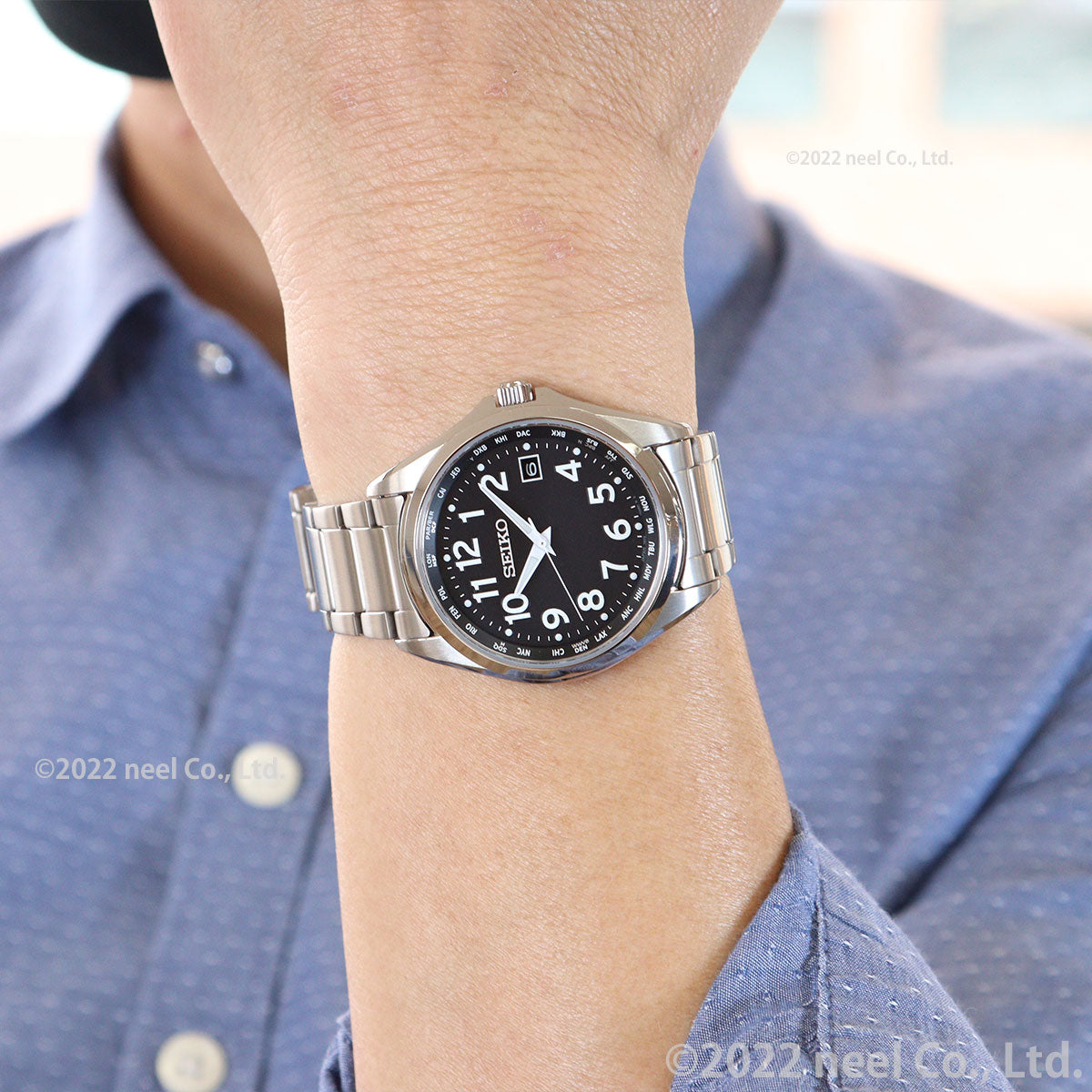 セイコー セレクション SEIKO SELECTION 電波 ソーラー 電波時計 腕時計 メンズ アラビア数字 ワールドタイム チタン SBTM329