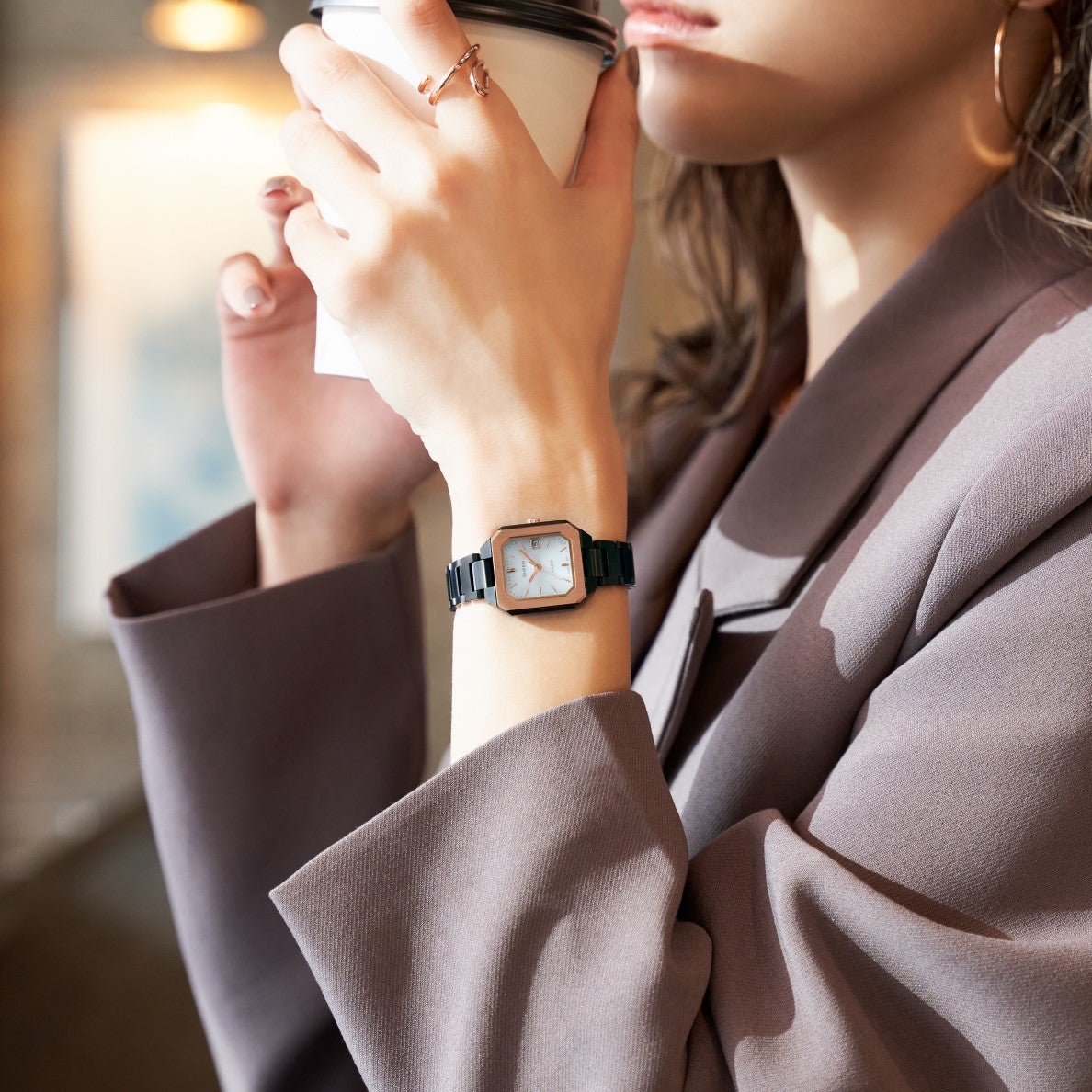 カシオ シーン CASIO SHEEN ソーラー 腕時計 レディース SHS-4528GBJ-7AJF ブラック ピンクゴールド