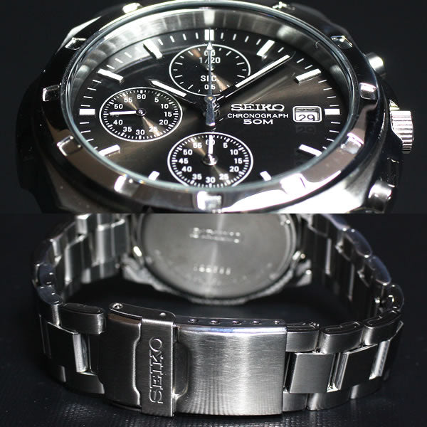 セイコー SEIKO 逆輸入 クロノグラフ ブラック SEIKO 腕時計 クロノグラフ SND191【クオーツ】【レア】【W30608】【正規品】