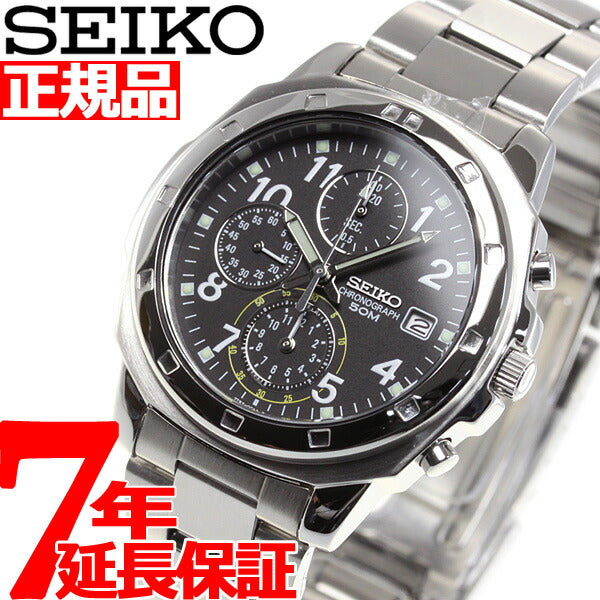 セイコー逆輸入 SEIKO 腕時計 クロノグラフ ブラック SND195