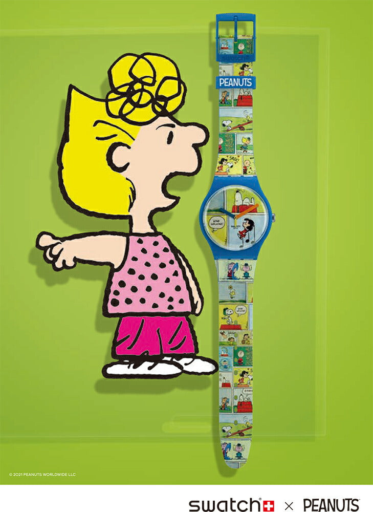 swatch スウォッチ PEANUTS ピーナッツ コラボモデル コミック・ストリップ 腕時計 メンズ レディース オリジナルズ ニュージェント New Gent BIOSOURCED SMAK! SO29Z108