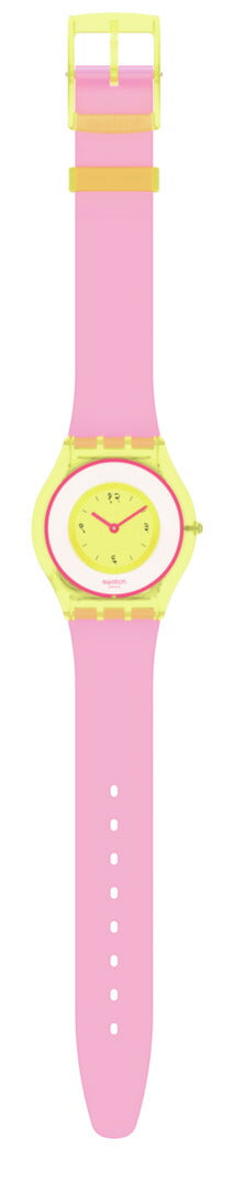 swatch X SUPRIYA LELE スウォッチ 腕時計 SS08Z101 レディース オリジナルズ スプリヤ・レレ インド・ローズ ライトイエロー ピンク INDIA ROSE 01