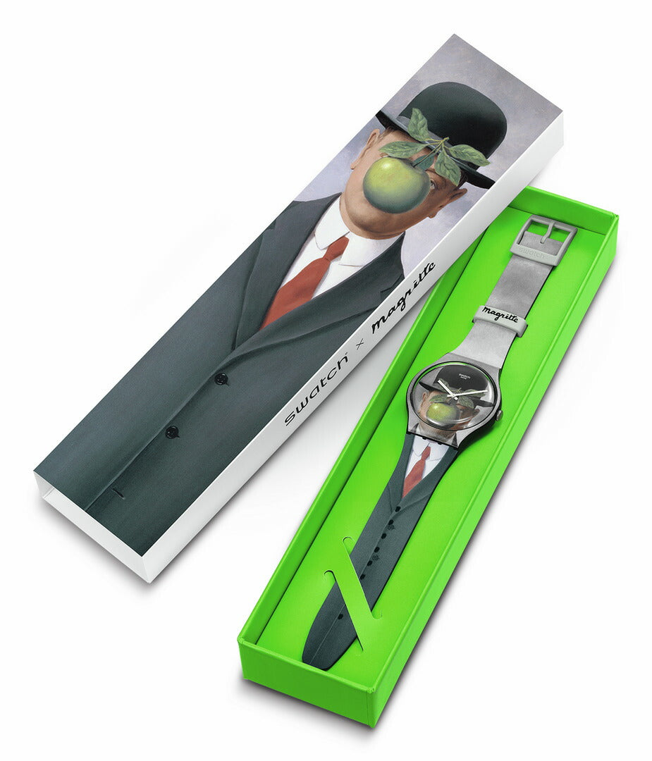 swatch スウォッチ LE FILS DE L'HOMME BY RENE MAGRITTE ルネ・マグリット 生誕125年記念 腕時計 SUOZ350