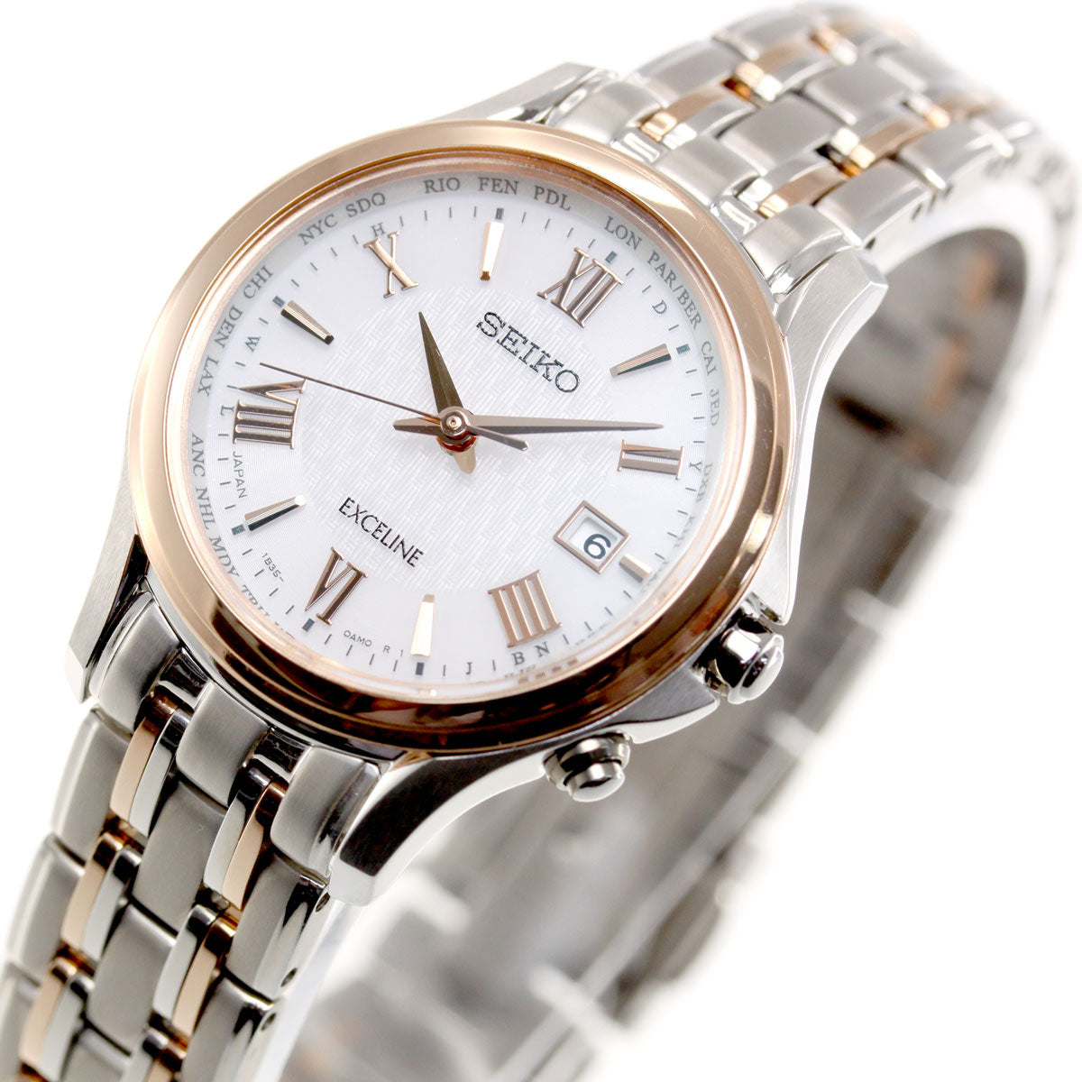 セイコー エクセリーヌ SEIKO EXCELINE 電波 ソーラー 電波時計 腕時計 レディース ペアウオッチ SWCW162