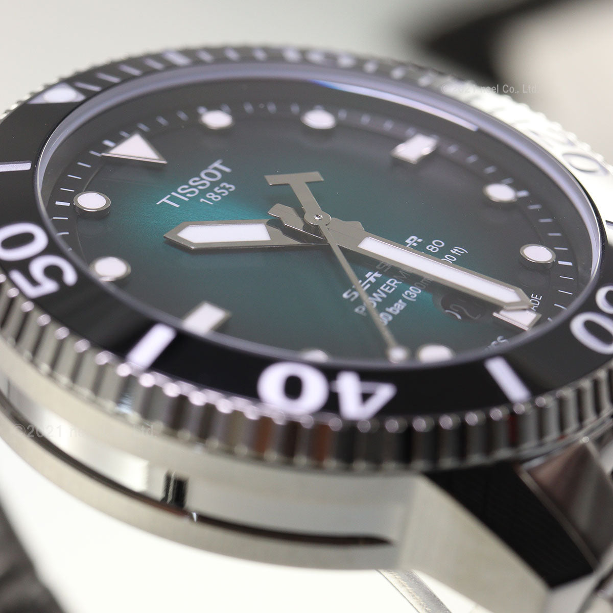 ティソ 腕時計 メンズ TISSOT シースター 1000 オートマティック SEASTAR 1000 POWERMATIC 80 自動巻き T120.407.11.091.01 ステンレススチール グリーン【60回分割手数料無料!】