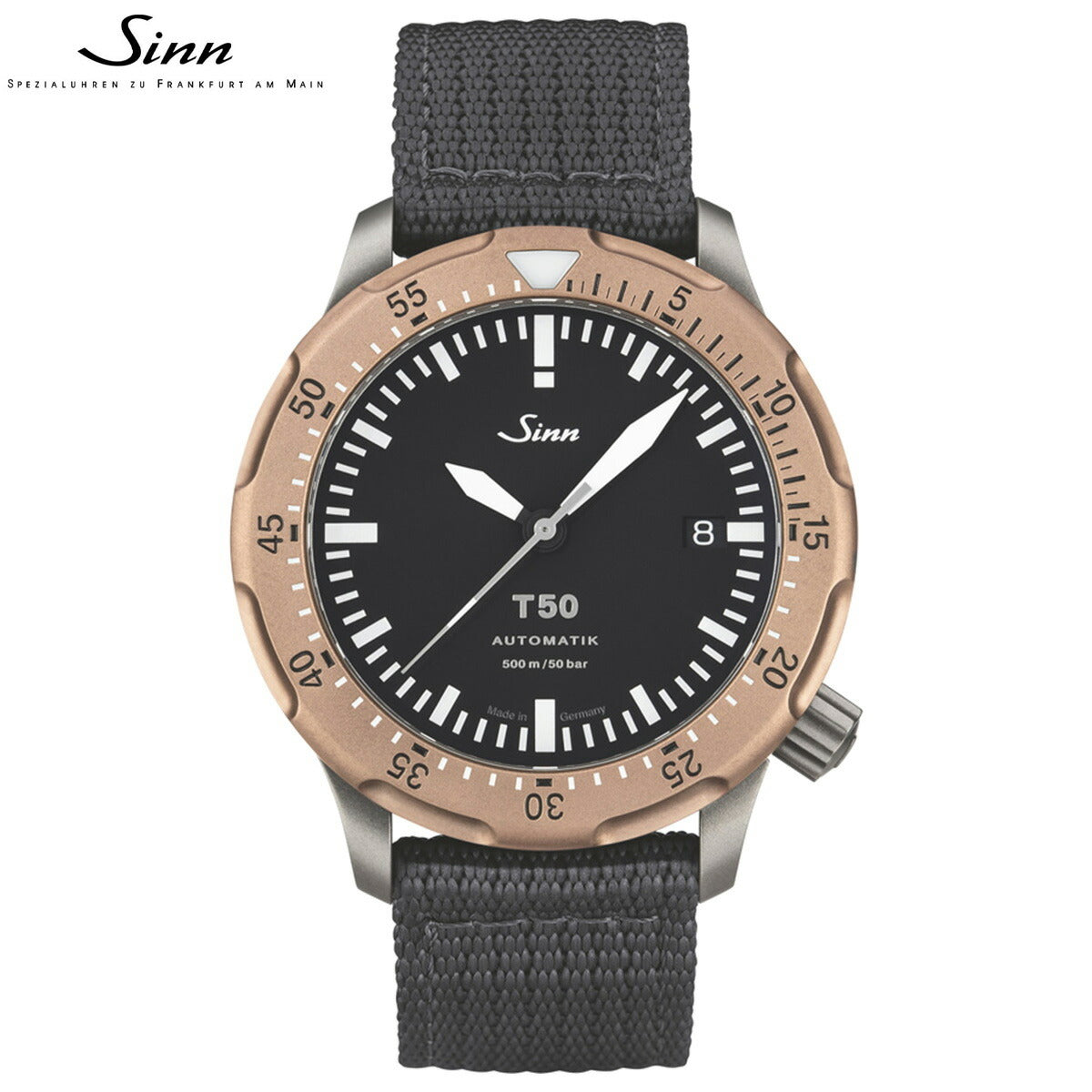 Sinn ジン T50.GBDR 自動巻き 腕時計 メンズ Diving Watches ダイバーズウォッチ テキスタイルストラップ ドイツ製【60回分割手数料無料!】