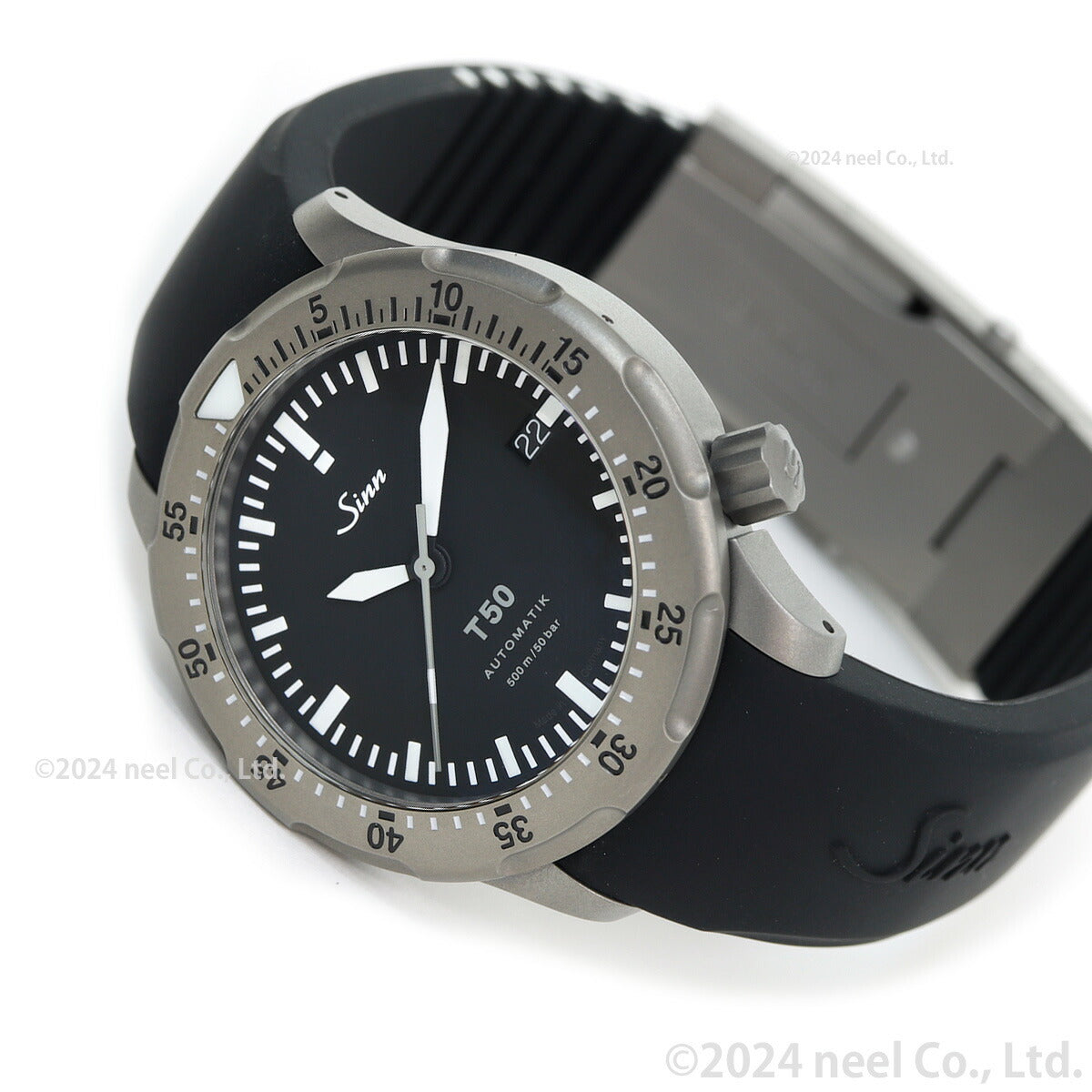 Sinn ジン T50 自動巻き 腕時計 メンズ Diving Watches ダイバーズウォッチ シリコンストラップ ブラック ドイツ製【60回分割手数料無料!】