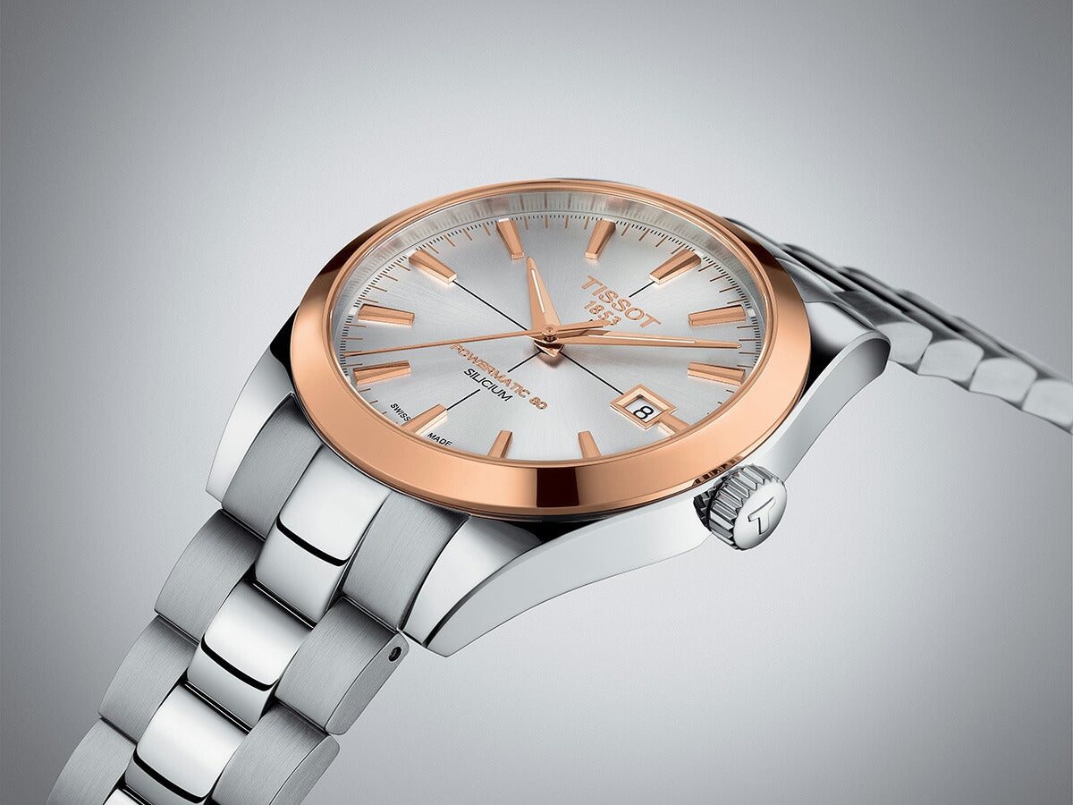 ティソ TISSOT 腕時計 メンズ ジェントルマン パワーマティック 80 シリシウム GENTLEMAN POWERMATIC 80 SILICIUM SOLID 18K GOLD BEZEL 自動巻き T927.407.41.031.00【60回分割手数料無料!】