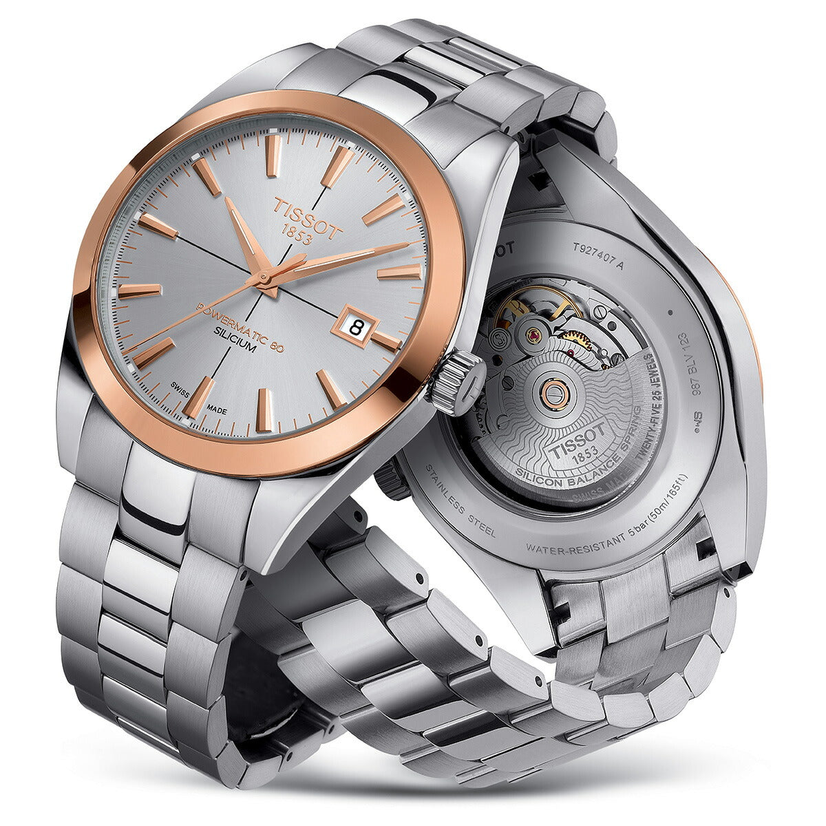 ティソ TISSOT 腕時計 メンズ ジェントルマン パワーマティック 80 シリシウム GENTLEMAN POWERMATIC 80 SILICIUM SOLID 18K GOLD BEZEL 自動巻き T927.407.41.031.00【60回分割手数料無料!】