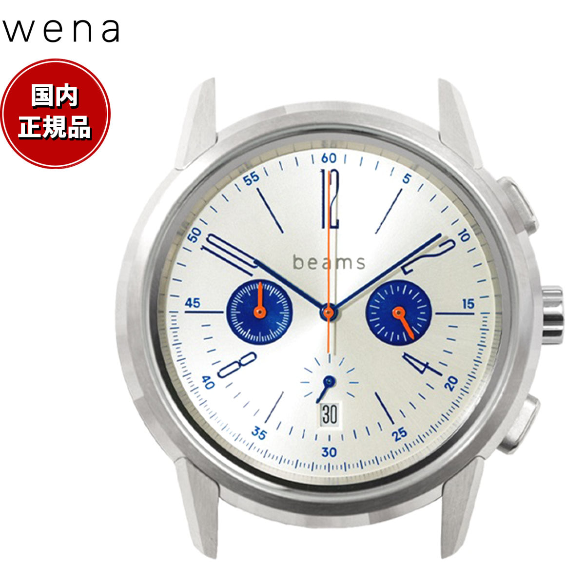 wena × beams コラボ ソニー SONY WNW-HC22/S ウェナ 腕時計用 ヘッドパーツ クロノグラフ ビームス ラグ幅22mm  Chronograph Classic Silver beams edition