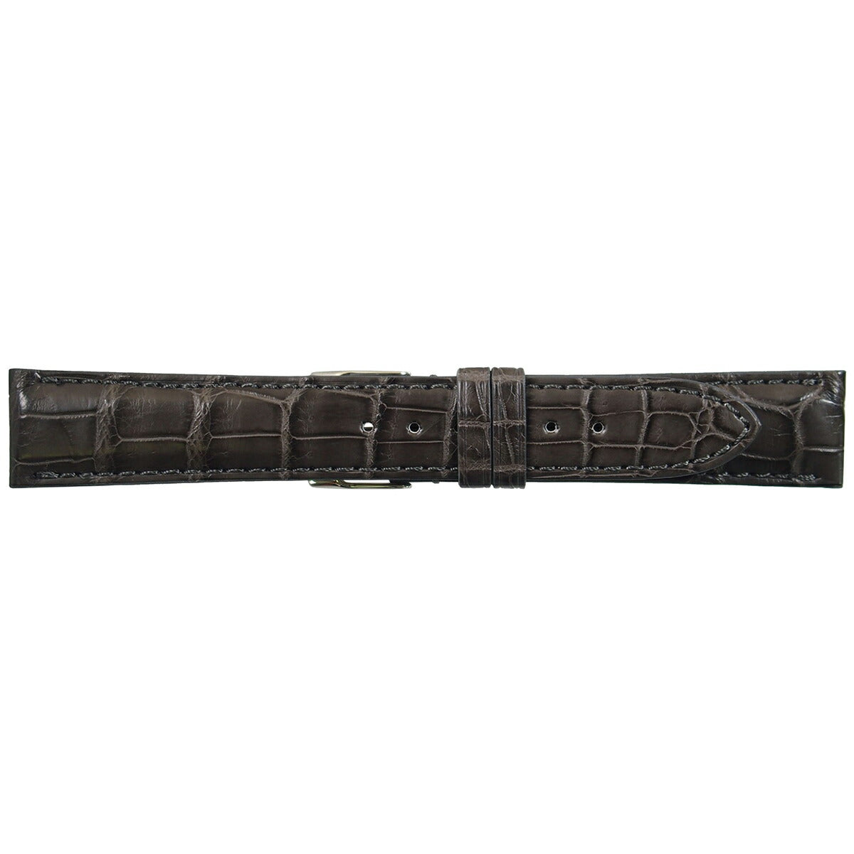 ミモザ MIMOSA 腕時計 替えバンド ベルト メンズ クロコマット クロコダイル 22mm グレー/シルバー 時計 時計バンド 時計ベルト 革 ワニ革