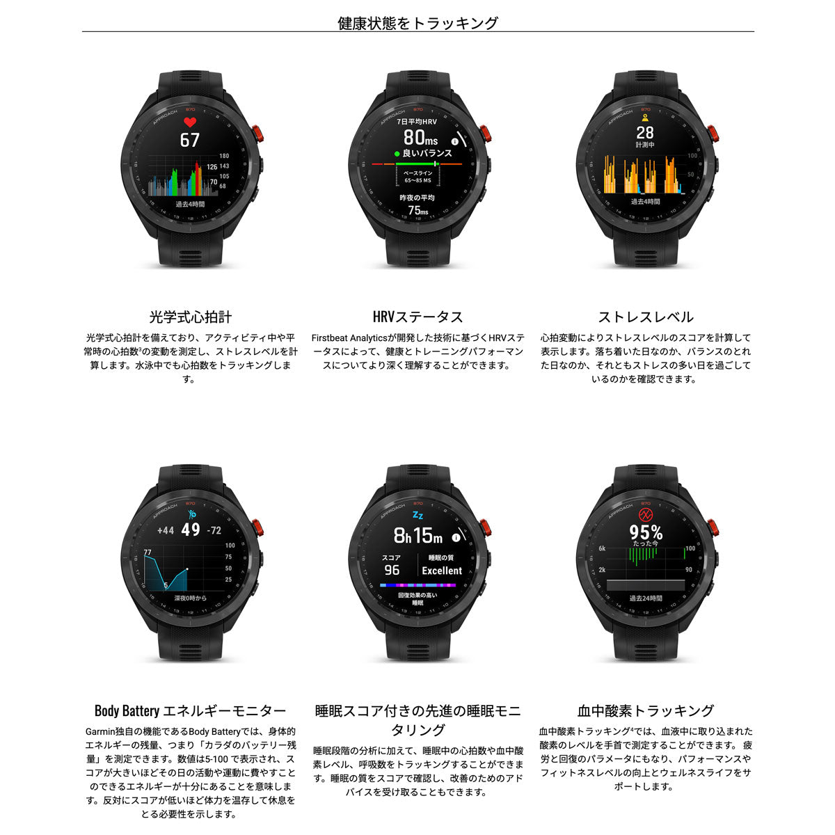 ガーミン GARMIN Approach S70 アプローチ S70 47mm ゴルフ GPS スマートウォッチ ウェアラブル 010-02746-22 腕時計 メンズ レディース ブラック