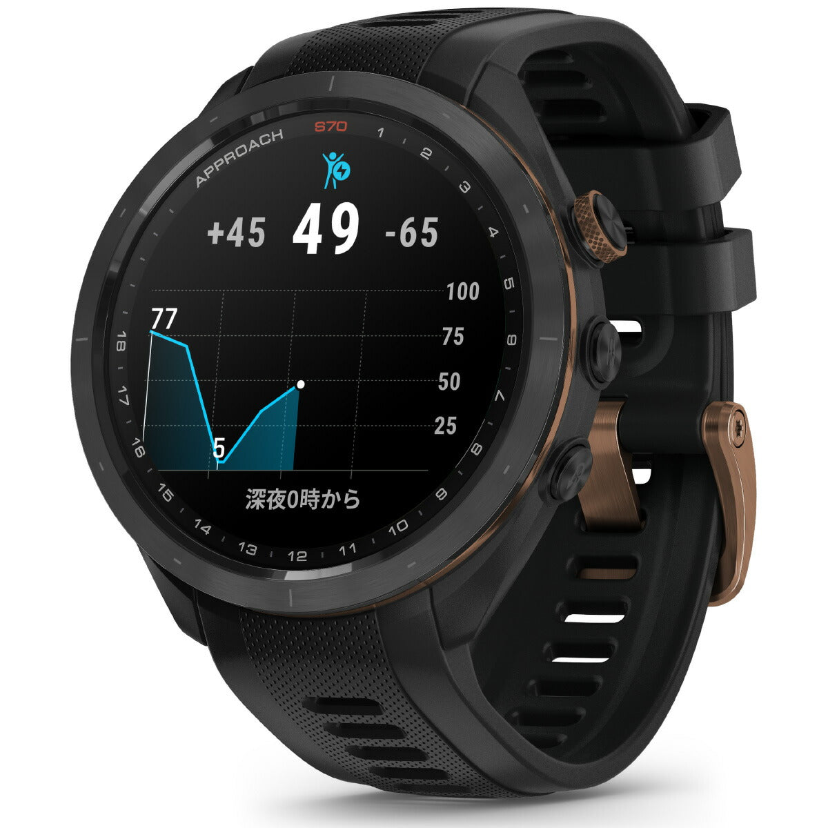 ガーミン GARMIN Approach S70 アプローチ S70 47mm ブラック ブロンズ エディション スマートウォッチ ウェアラブル ゴルフ 010-02746-71 腕時計 メンズ レディース【2024 新作】