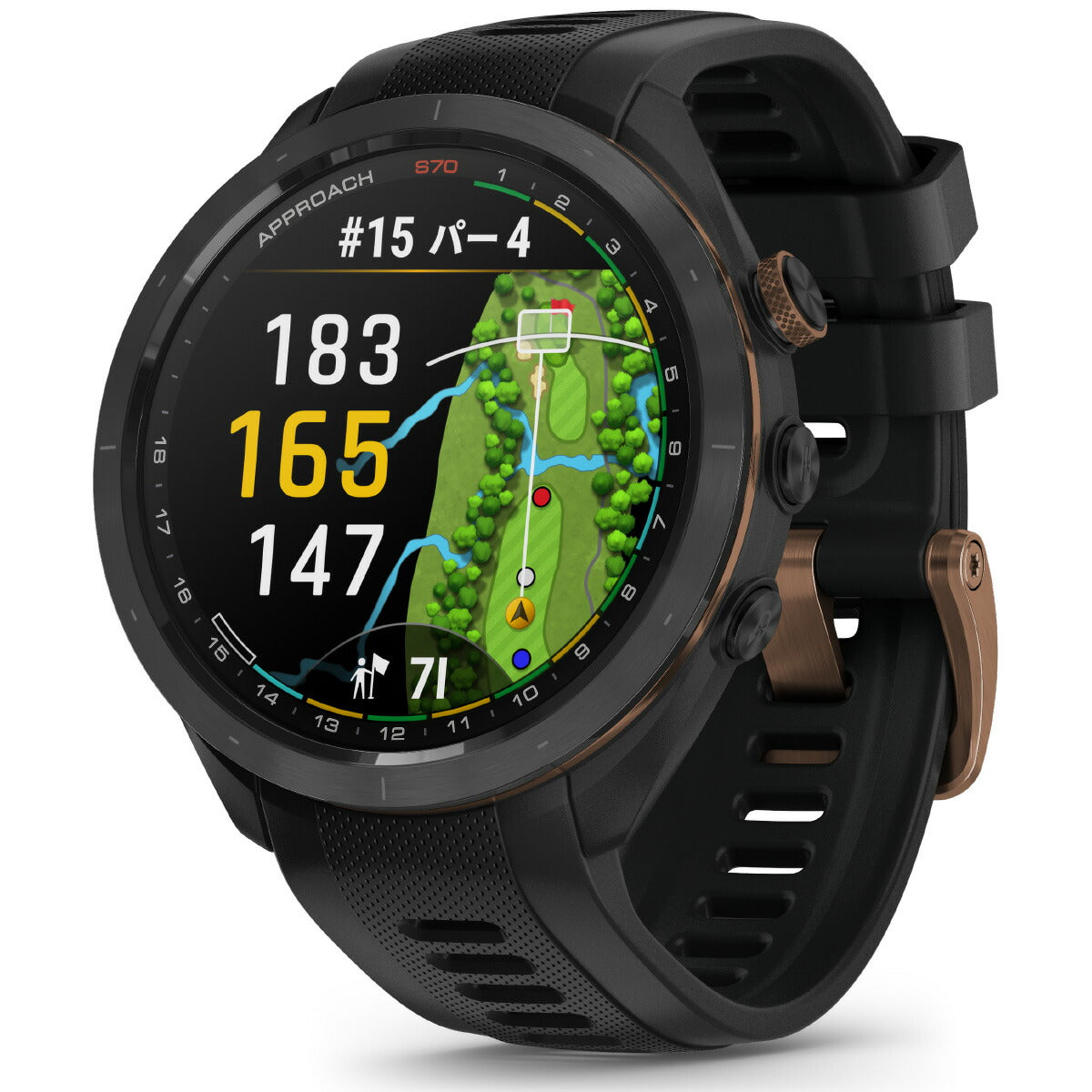 ガーミン GARMIN Approach S70 アプローチ S70 47mm ブラック ブロンズ エディション スマートウォッチ ウェアラブル ゴルフ 010-02746-71 腕時計 メンズ レディース【2024 新作】